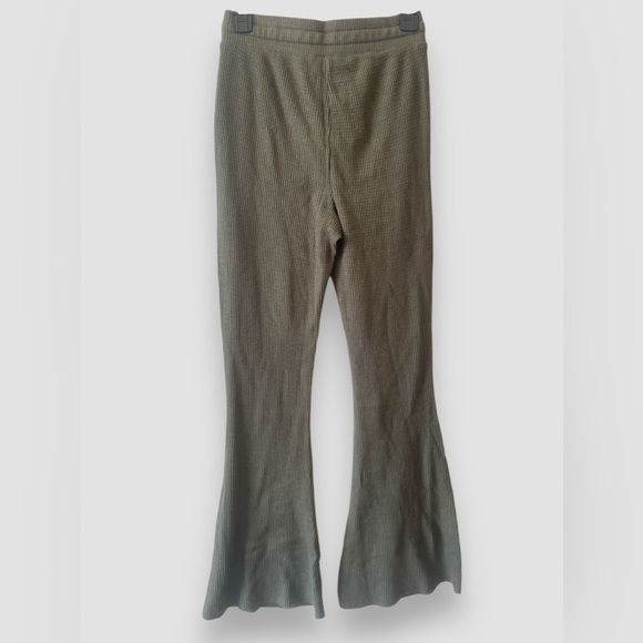 AE Waffle Super High Waisted Flare Pants Olive Green Drawstring Women’s Sm NWT - Picture 6 of 9